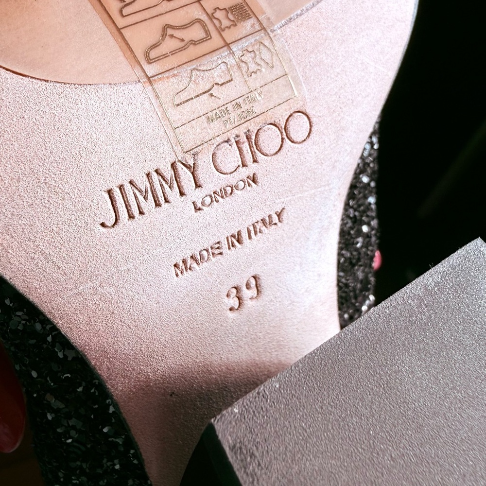 Jimmy Choo Mele Glitter 85 Western Stretch Knit Block Heel Ankle Boots Black 39 - Picture 5 of 9